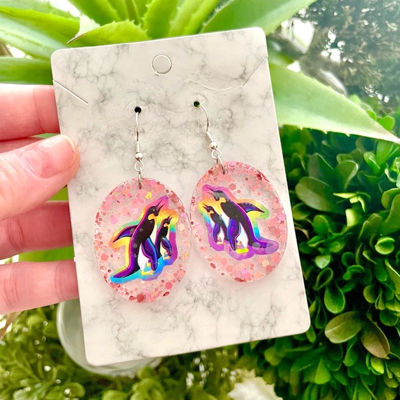 Lisa Frank Penguin Acrylic Earrings - Picture 3 of 5